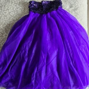 Purple Sequin Ballet Dance Dress